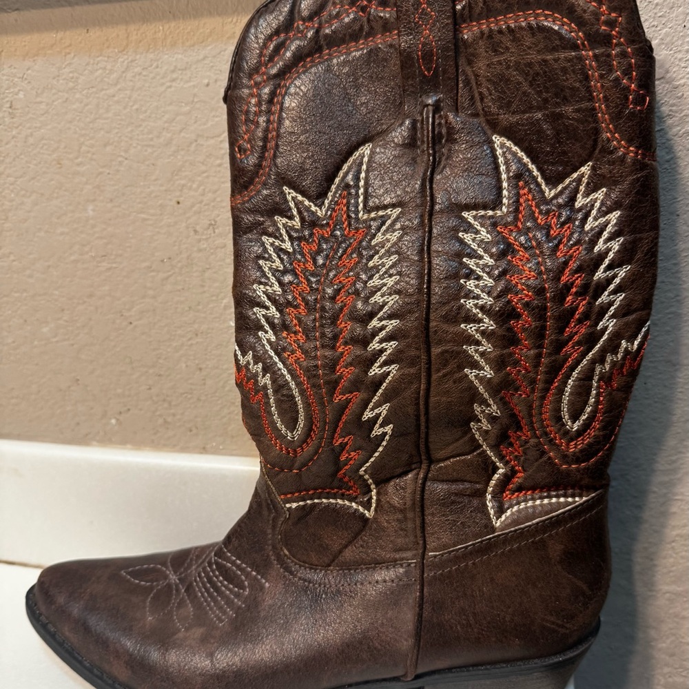 Coconuts by Matisse Rancho Brown Textile Round Toe Western Boots Women’s 8.5
